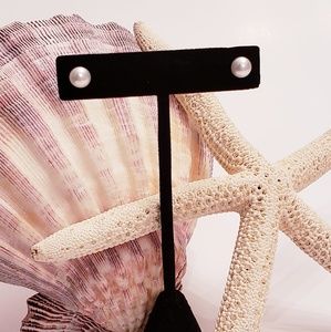 Freshwater pearls studs earrings Stainless steel